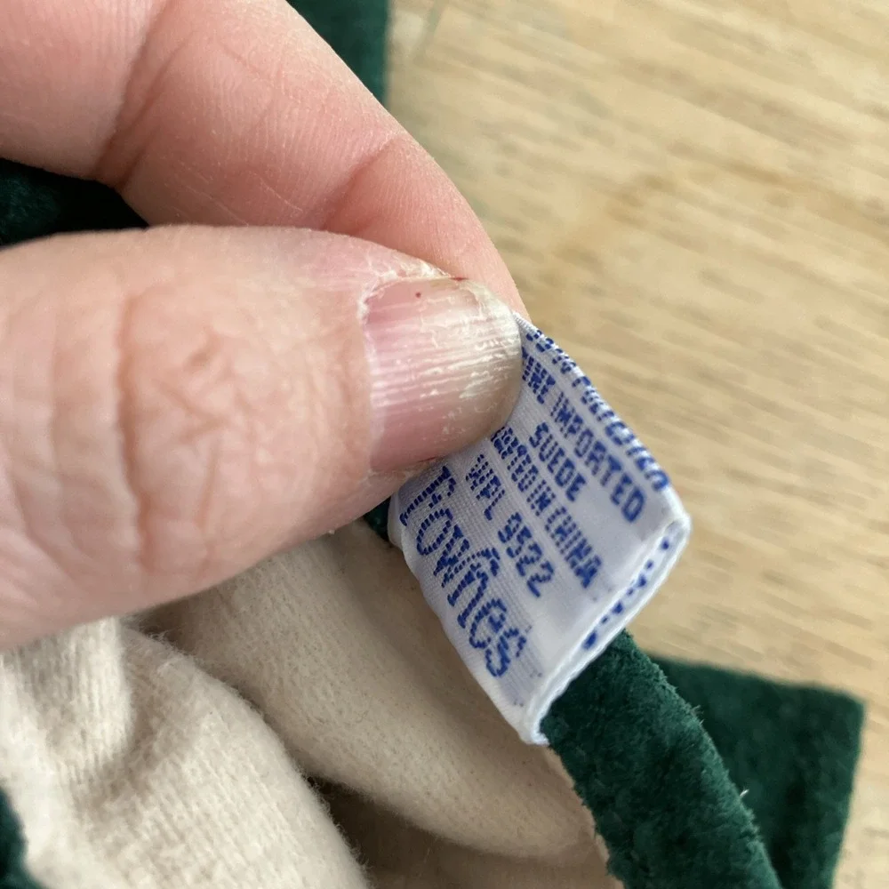 Women's Fownes vintage suede Gloves, Forest Green Size‎ Medium